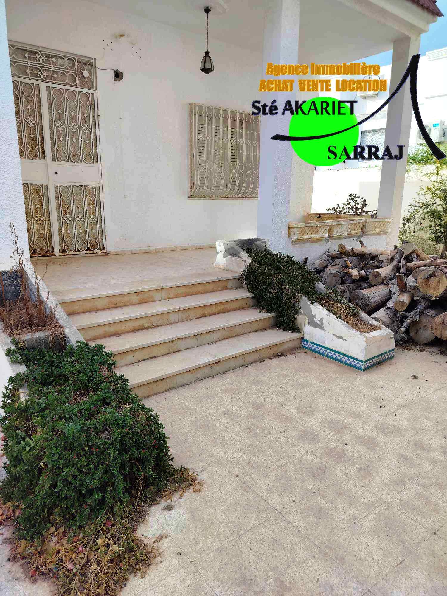 Sousse Ville Cite Jaouhara Vente Maisons Villa rdc avec studio et garage  cit olympique