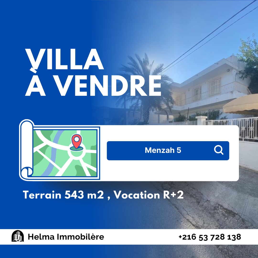 Ariana Ville El Menzah 5 Vente Maisons Villa  a menzah 5