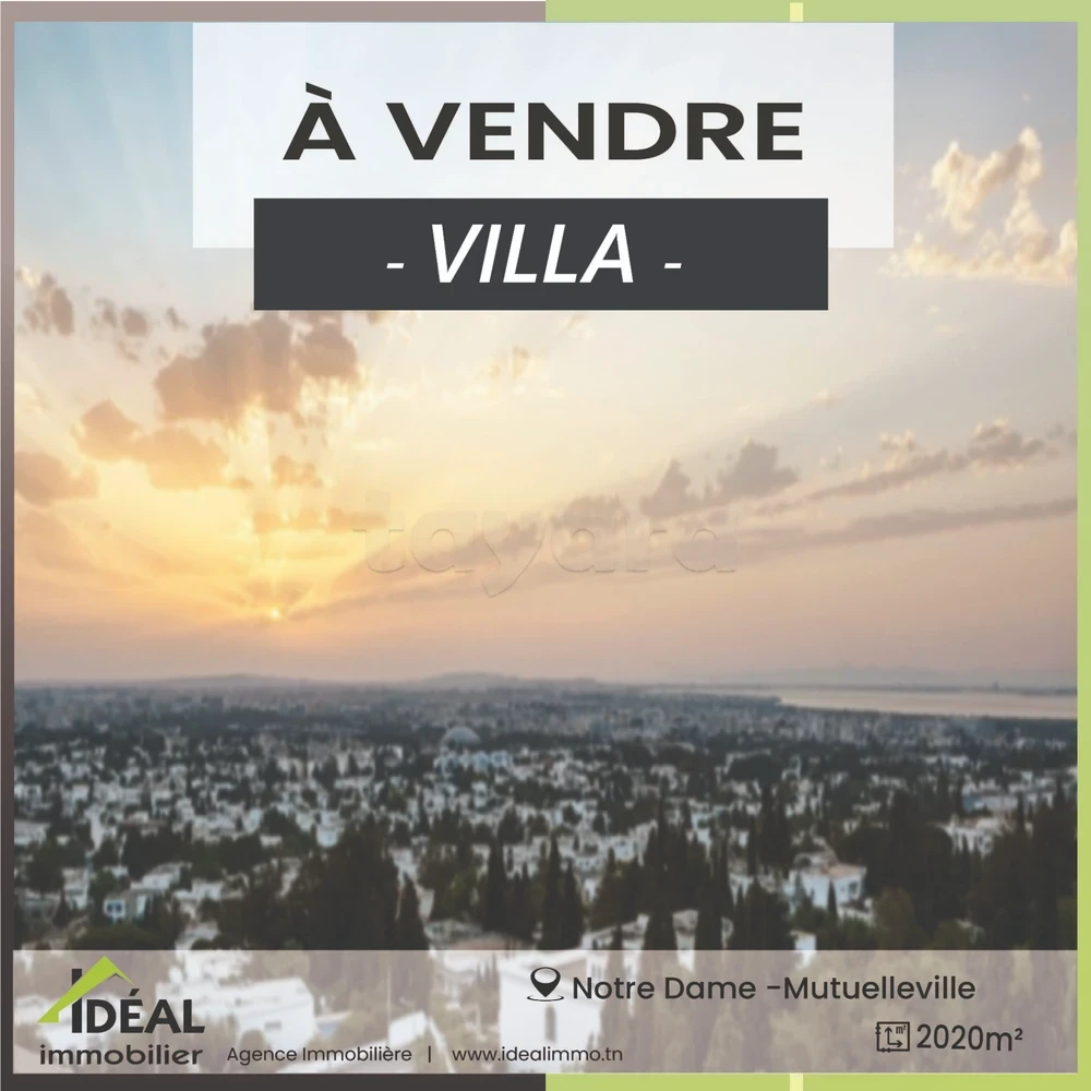 El Menzah Mutuelle Ville Vente Maisons Av villa 2020m2  notredame